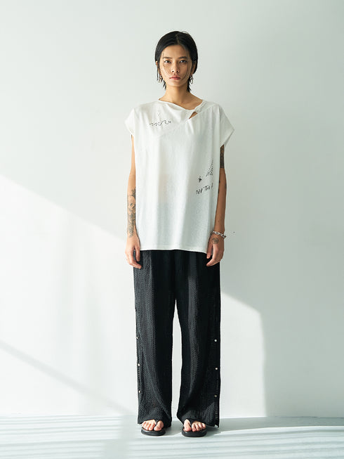 【 予約:5月下旬 】SIDE EYELET PANTS /Y262-32056