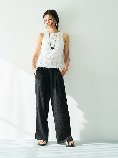 【 予約:5月下旬 】SIDE EYELET PANTS /Y262-32056