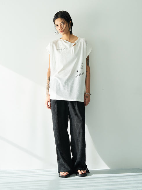 【 予約:5月下旬 】SIDE EYELET PANTS /Y262-32056