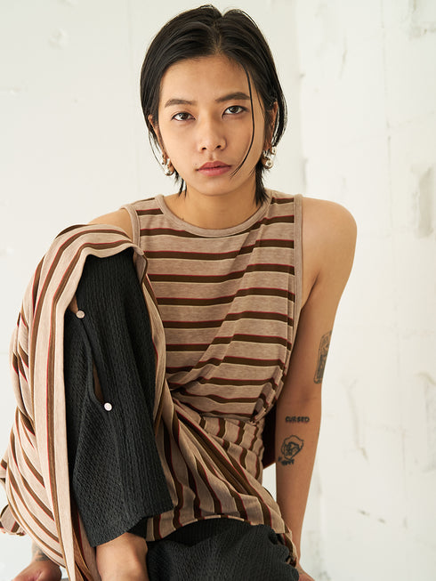 【 予約:5月下旬 】STRIPE JERSEY DRESS /Y262-51049