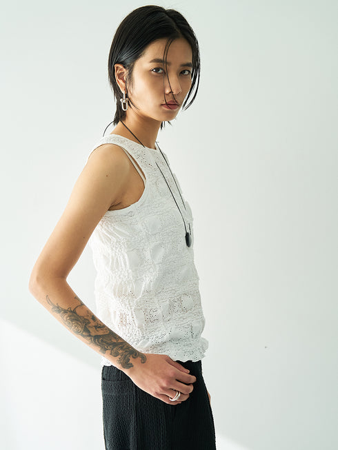 【 予約:5月下旬 】SHRUNK LACE TANKTOP /Y262-81053