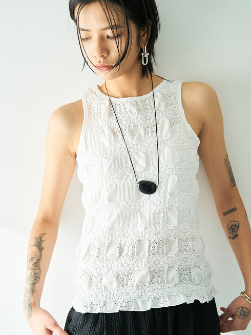 【 予約:5月下旬 】SHRUNK LACE TANKTOP /Y262-81053