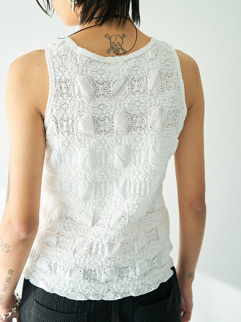 【 予約:5月下旬 】SHRUNK LACE TANKTOP /Y262-81053
