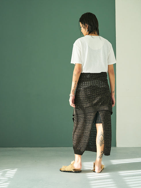 【 予約:5月下旬 】LACE FRAME LOGO TEE /Y262-81057