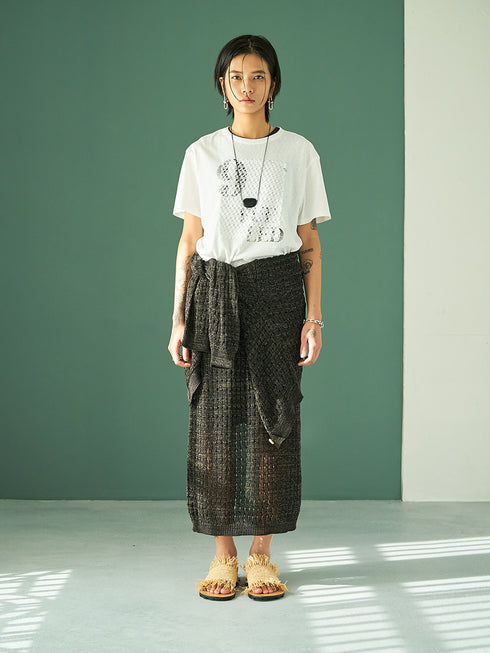 【 予約:5月下旬 】LACE FRAME LOGO TEE /Y262-81057