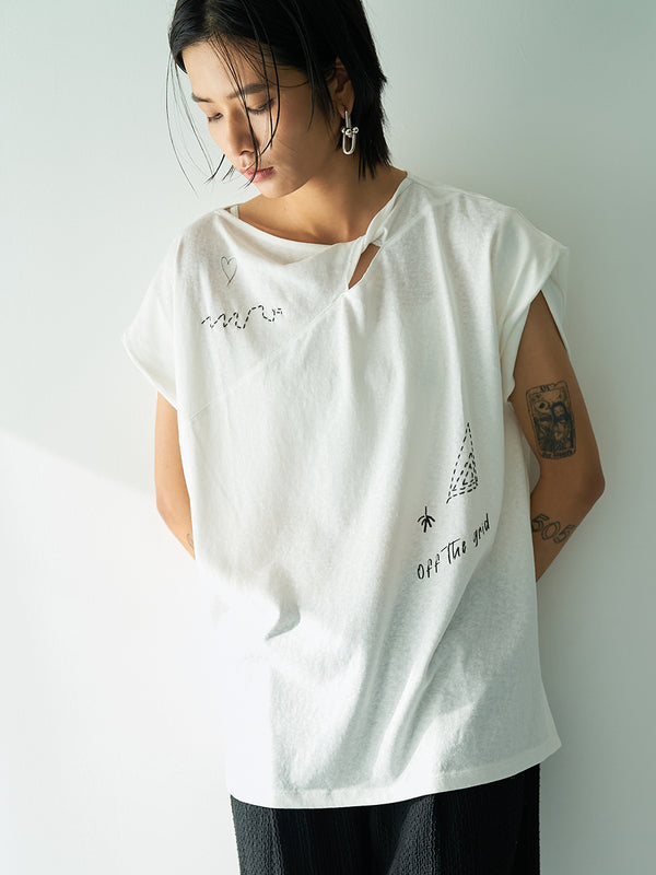 【 予約:5月下旬 】TWIST PRINT TEE /Y262-81058