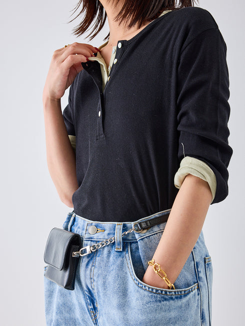 【 予約:4月下旬 】HENRY NECK TEE /Y262-82037