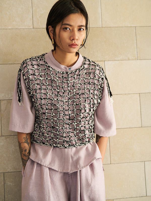 【 予約:5月下旬 】CROCHET MESH TOPS /Y262-91059