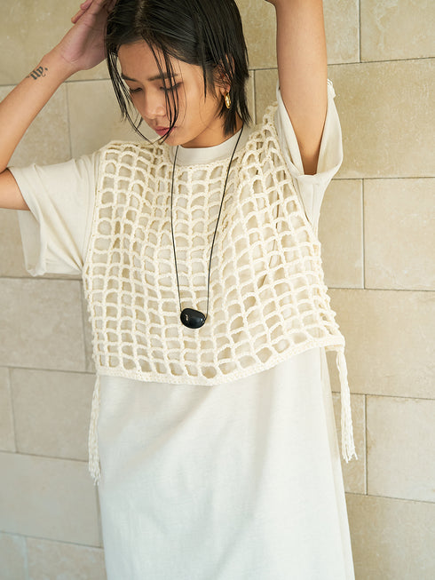 【 予約:5月下旬 】CROCHET MESH TOPS /Y262-91059
