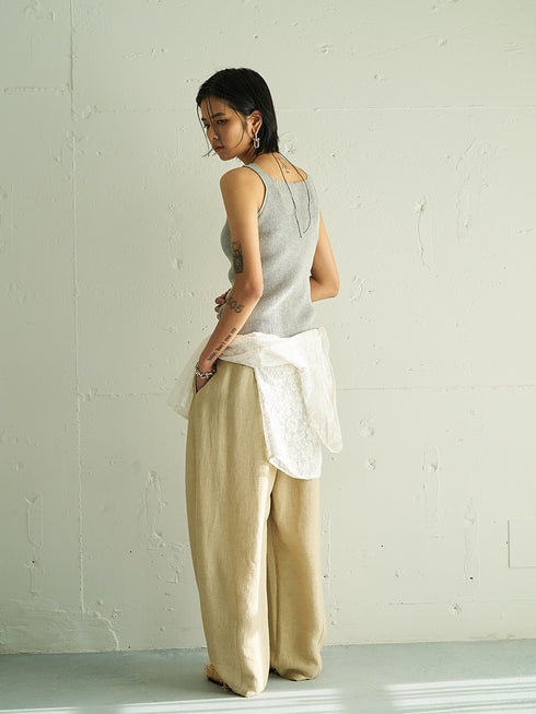 【 予約:5月下旬 】LINEN RIB TANKTOP /Y262-91060