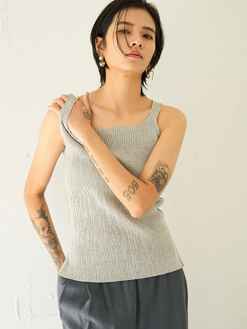 【 予約:5月下旬 】LINEN RIB TANKTOP /Y262-91060