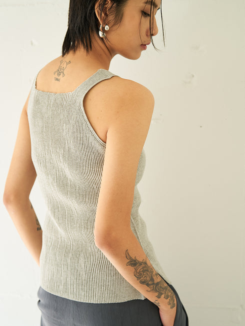 【 予約:5月下旬 】LINEN RIB TANKTOP /Y262-91060