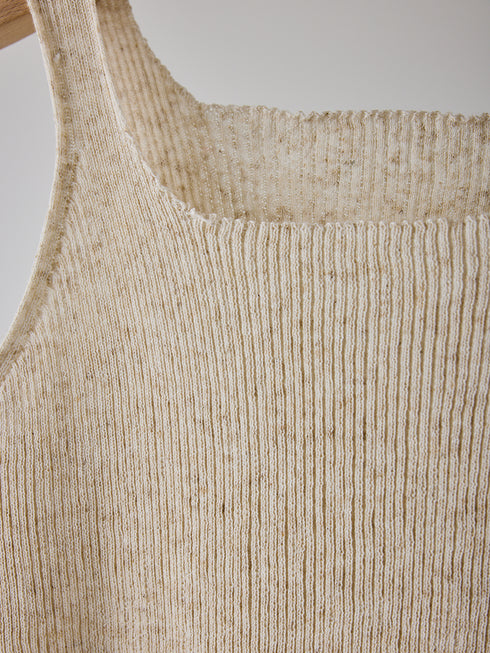 【 予約:5月下旬 】LINEN RIB TANKTOP /Y262-91060