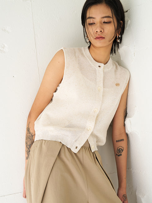 【 予約:5月下旬 】LINEN SHEER VEST /Y262-91061