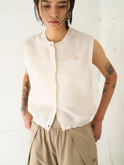 【 予約:5月下旬 】LINEN SHEER VEST /Y262-91061