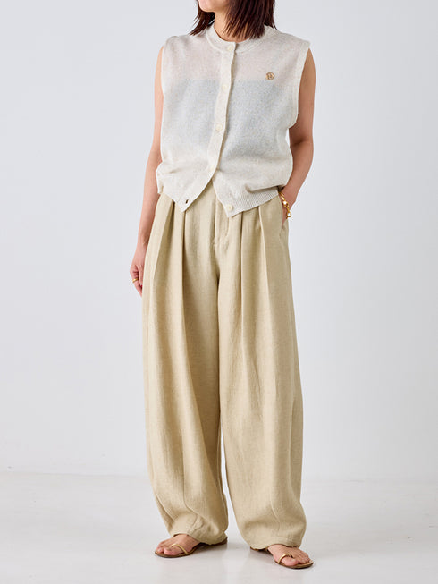【 予約:5月下旬 】LINEN SHEER VEST /Y262-91061