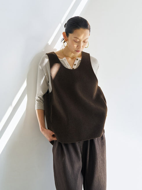 【 予約:9月中旬 】W FACE OVER VEST /Y263-41104