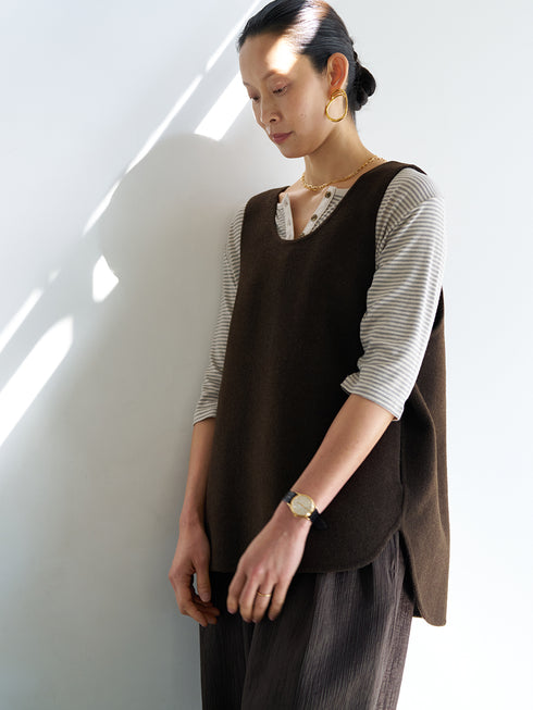 【 予約:9月中旬 】W FACE OVER VEST /Y263-41104
