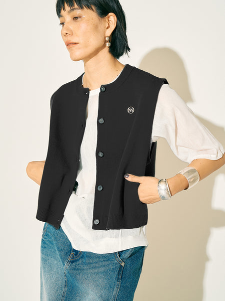 YENN・DOUBLE FACE KNIT VEST ・ニットベスト YENN（イェン） ダブルフェイス ニットベスト｜ROCOCO ONLINE STORE