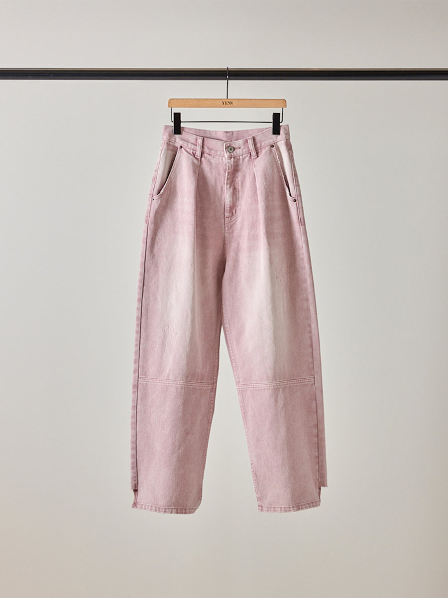 パンツ YENN KNEE TUCK DENIM PINK 36 YENN KNEE TUCK DENIM PT Y252-31054 – RUKA