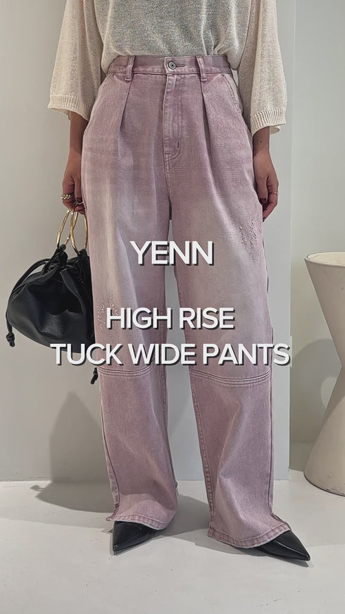 新品 YENN HIGH RISE TUCK WIDE PANTS 40 HIGH RISE TUCK WIDE PANTS / PINK /Y252-31064-3 – PERSON&PEOPLE